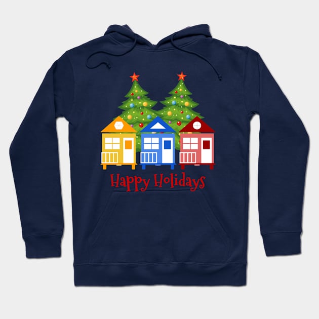 Happy Holidays Tiny House Living Hoodie by Love2Dance